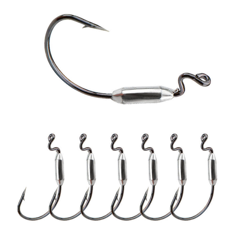 Fishing Hook Offset - เหยื่อหนอนนุ่ม 5 ชิ้น 1/0 # 2/0