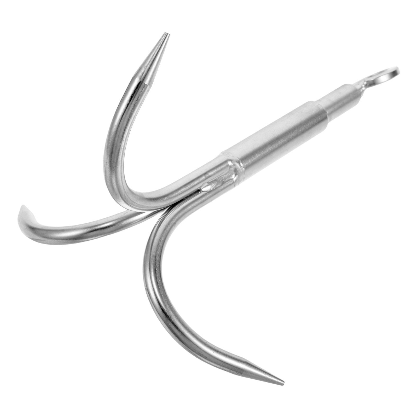 Fishing Hook Stainless Steel - ตะขอเกี่ยวอเนกประสงค์สำหรับตกปลาที่ท่าเรือ แคมป์ปิ้ง จับยึดสมอเรือ สีเงิน