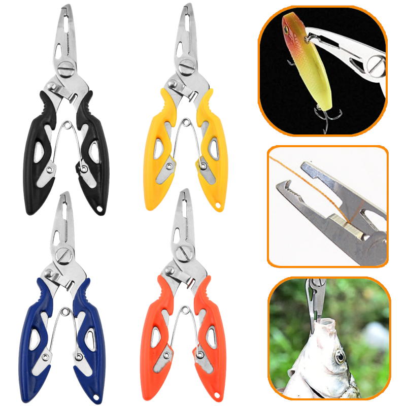 Fishing Hook Remover - คีมตกปลาแบบพกพา สแตนเลส ใช้ถอดเบ็ด ตัดสายถัก ถอดห่วง ตัดสาย