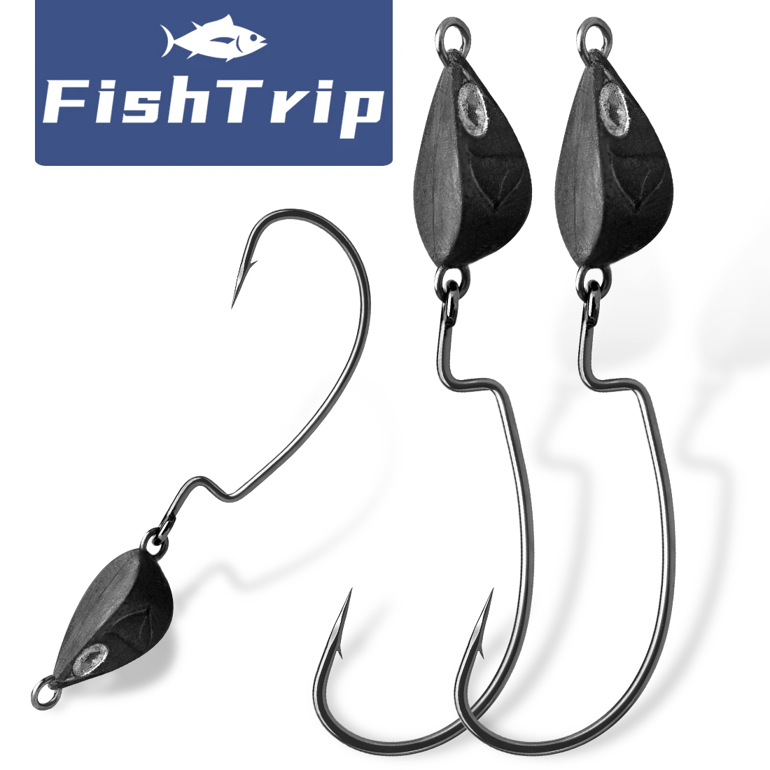Fishing Hook Weedless - FishTrip 10 ชิ้นหัวจิ๊กเบ็ดตกปลา Weedless Underspin Bassfor