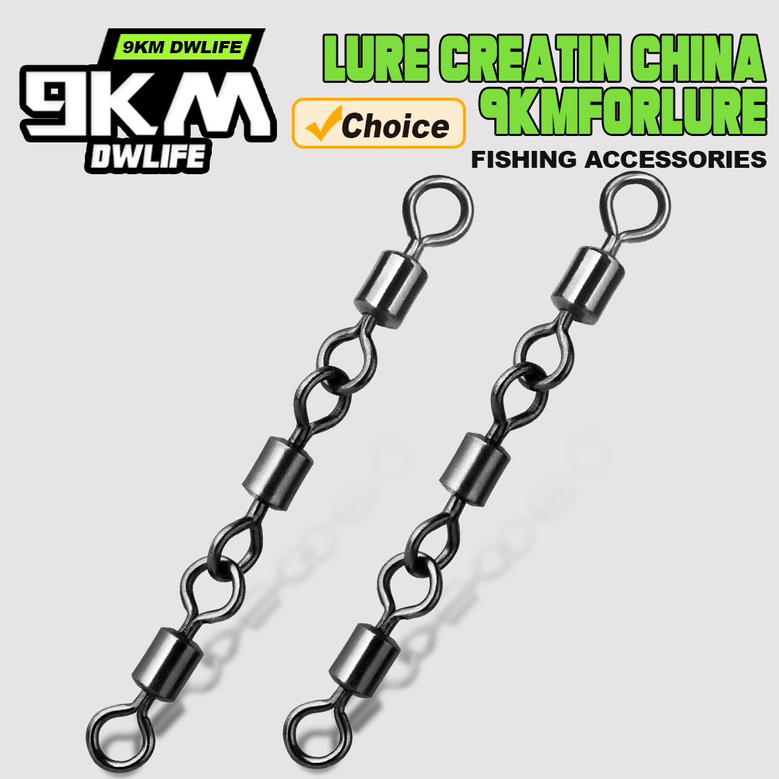 Fishing Hook Offset - สาม Joint Rolling Swivels อุปกรณ์ตกปลา 15