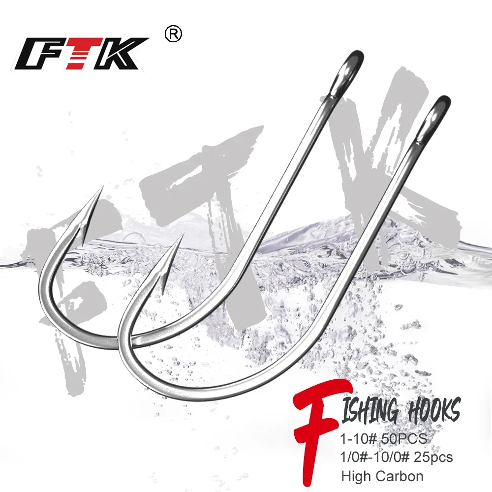 Fishing Hook Circle - ตะขอตกปลา FTK 1-10 # 50ชิ้น1/0 #