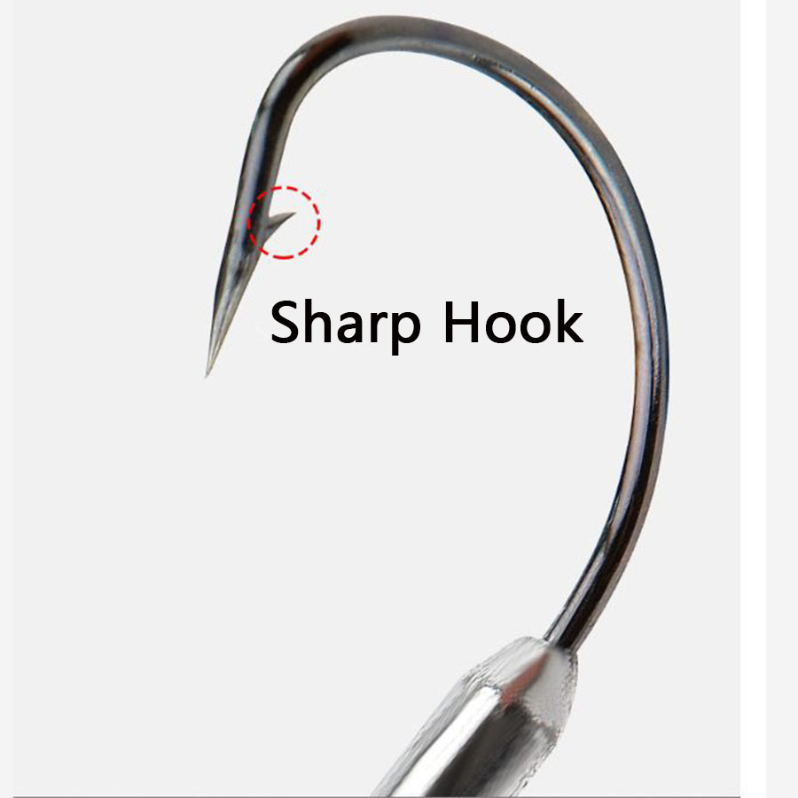 เหยื่อหนอนนุ่ม 5 ชิ้น 1/0 #    - Fishing Hook Offset บทวิจารณ์และราคา