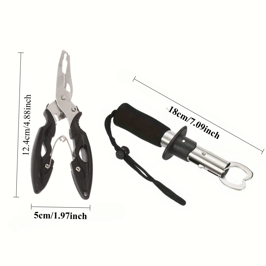 2pcs ปลาชุดควบคุมรวม 1 PC แหนบ - Fishing Hook Sharpener บทวิจารณ์และราคา