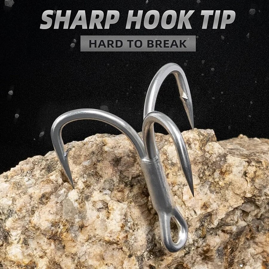 ตกปลา TREBLE Hooks เหล็กคาร์บอ - Fishing Hook Offset บทวิจารณ์และราคา