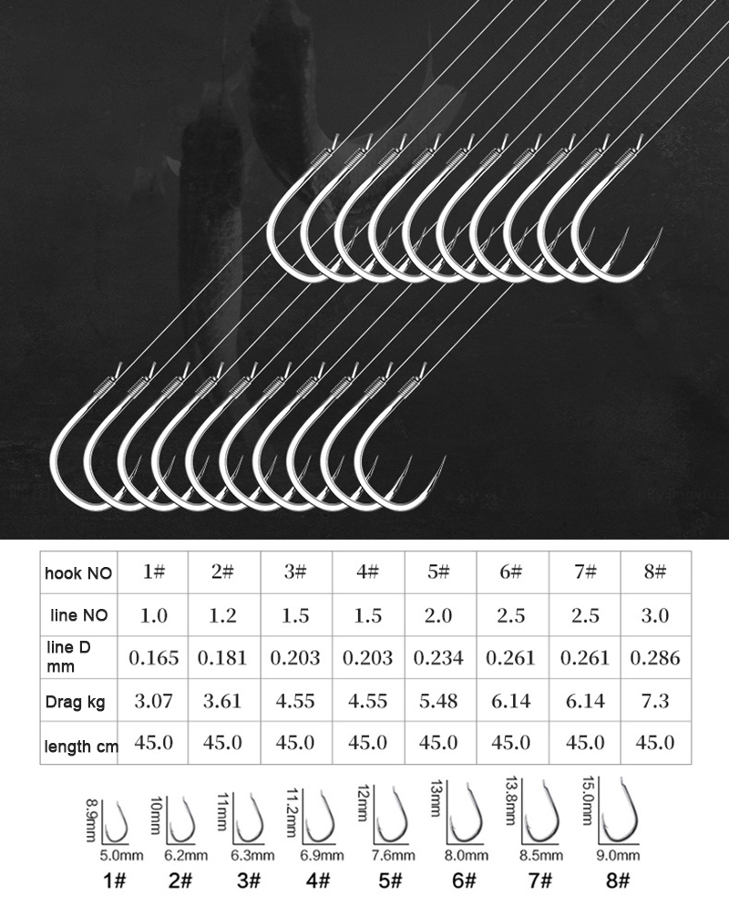 10 คู่ตะขอตกปลา Tippet 45 ซม.ช - Fishing Hook Assortment บทวิจารณ์และราคา