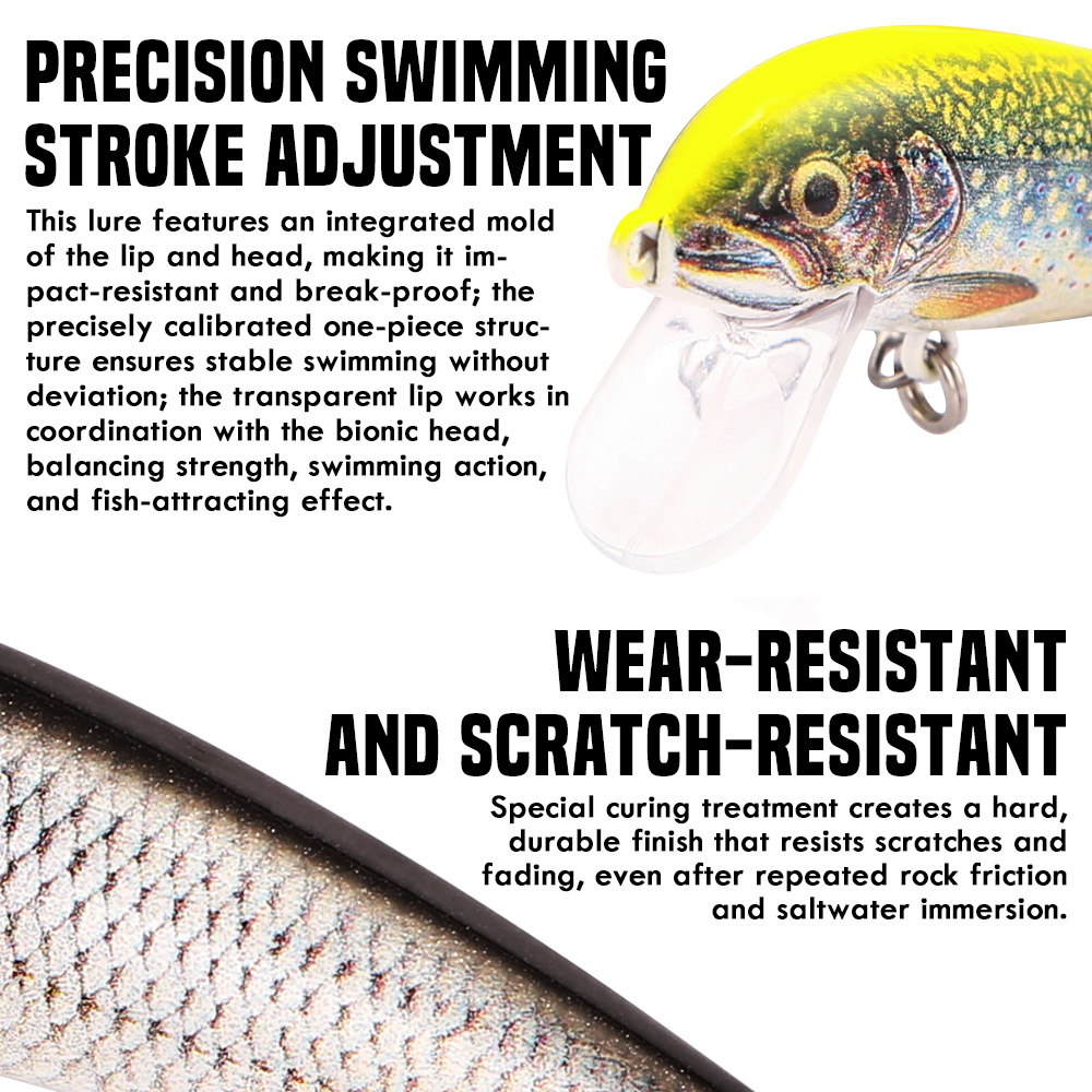 เหยื่อตกปลา B&U Sinking Minnow - Fishing Hook Treble บทวิจารณ์และราคา