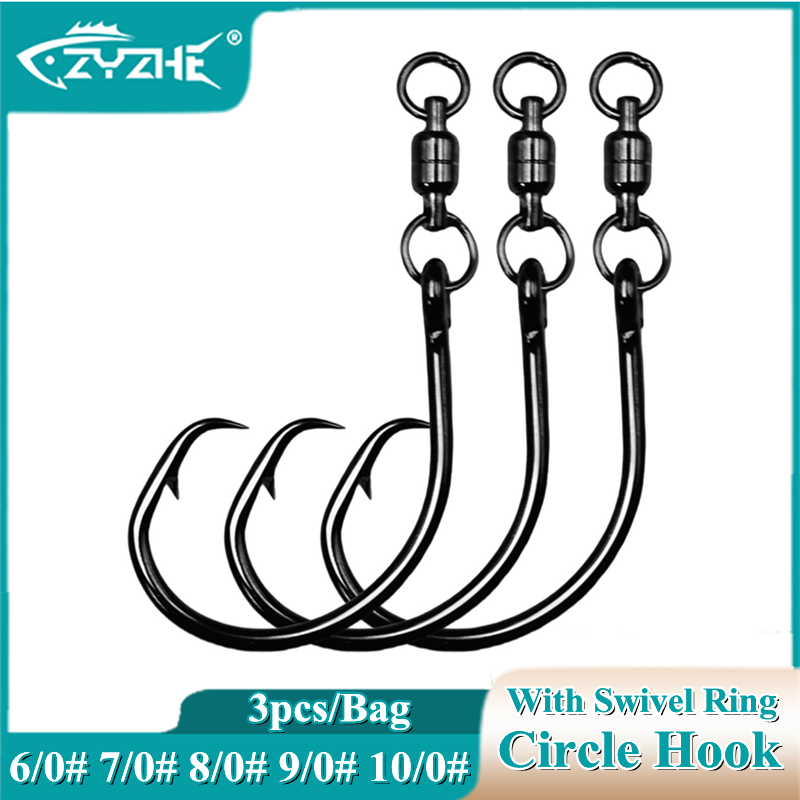 ZYZHE 3/6/9 ชิ้น ตะขอเกี่ยววงก - Fishing Hook Circle บทวิจารณ์และราคา