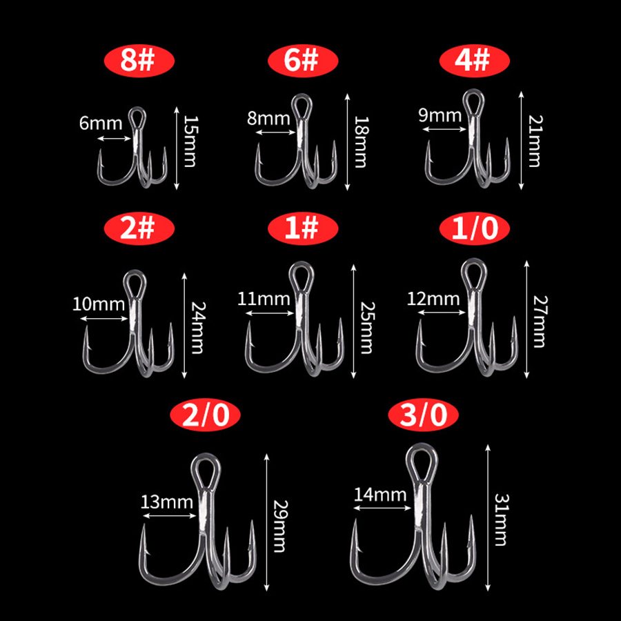 ตกปลา Treble Hook 6X คาร์บอนสต - Fishing Hook Assortment บทวิจารณ์และราคา